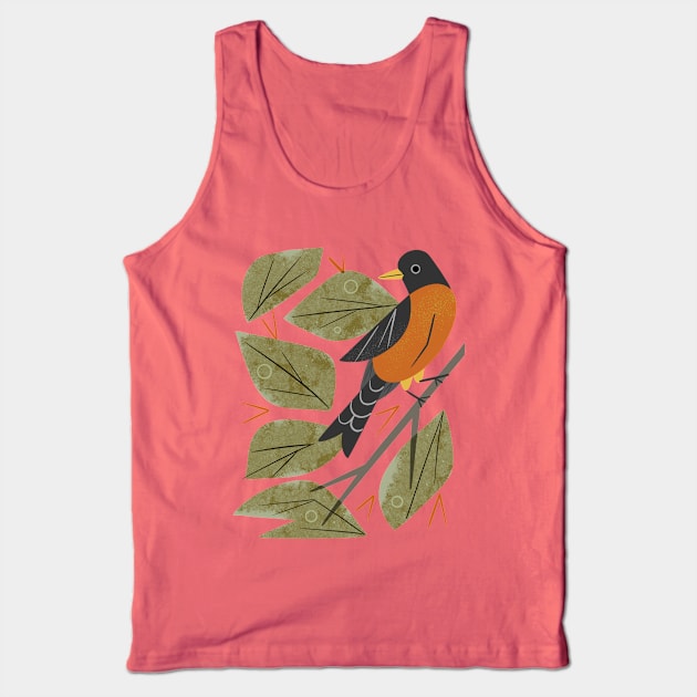 Perching Robin Tank Top by Renea L Thull